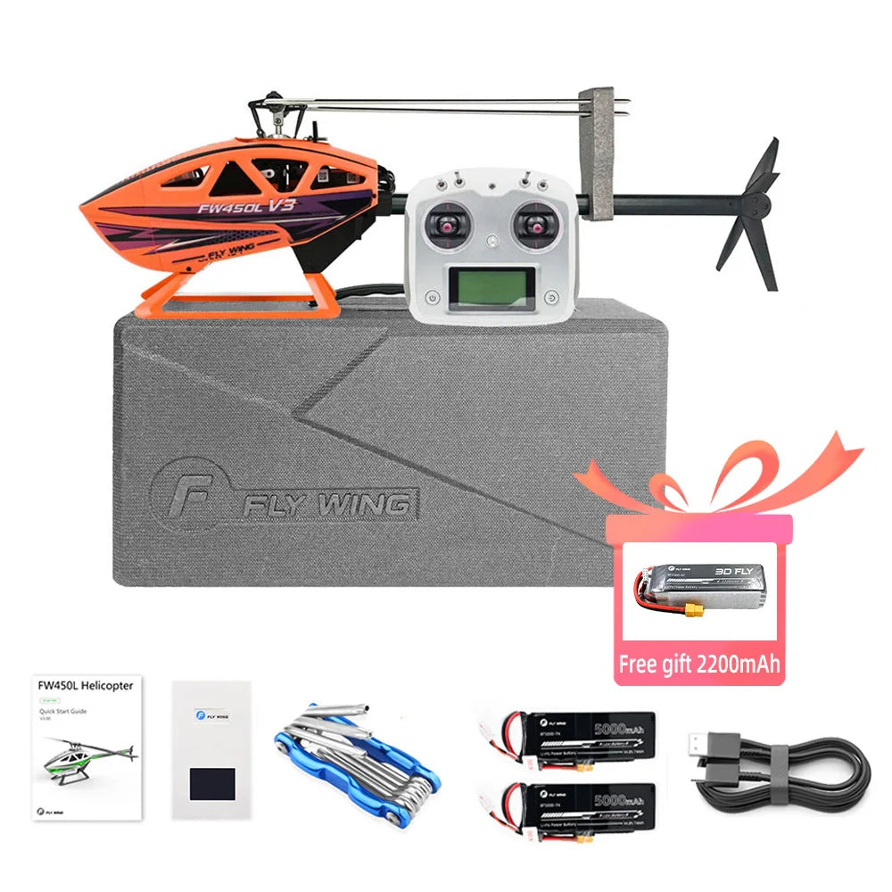 FLY WING FW450 V3 RC Helicopters ACE Flight Control LED light 6CH 3D Auto Acrobatics GPS Altitude Hold FLYWING FW450L helicopter