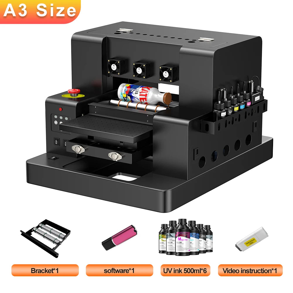 A3 UV Printer Impresora L805 UV DTF Printer Machine UV Flatbed Printer For Bottle Wood Metal A4 UV DTF Printer Sticker 3d Printe