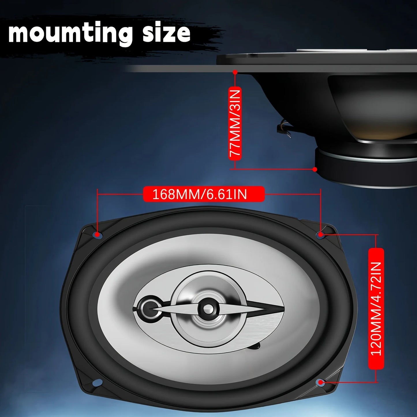 6x9" 3-Way Coaxial Car Audio Speakers 1000W Max Sound System With Mid-Tweeter And Enhanced Bass Response 2Pcs