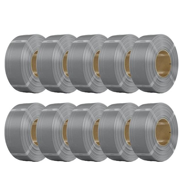 KINGROON No-Spool PLA Filament 1.75mm 10KG (22LBS) , 3D Printer Material PLA Refill For Bambu or DIY Reusable Spools, 10 Rolls