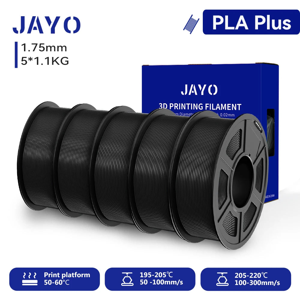 JAYO 5/10 Rolls 3D PETG/PLA/PLA+/PLA Matte Printer  Filament 1.75mm No Bubble 3D Printing Materials for 3D Printer&3D Pen