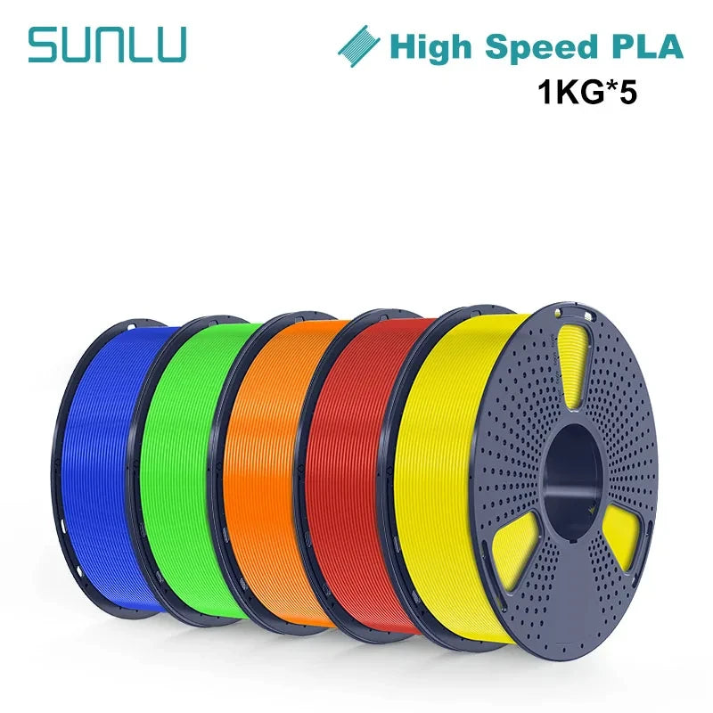 SUNLU High-speed PLA 3D Printer Filament 5KG 1KG A Roll 1.75MM Tolerances +/-0.02MM Filament Fast Shipping From EU / US