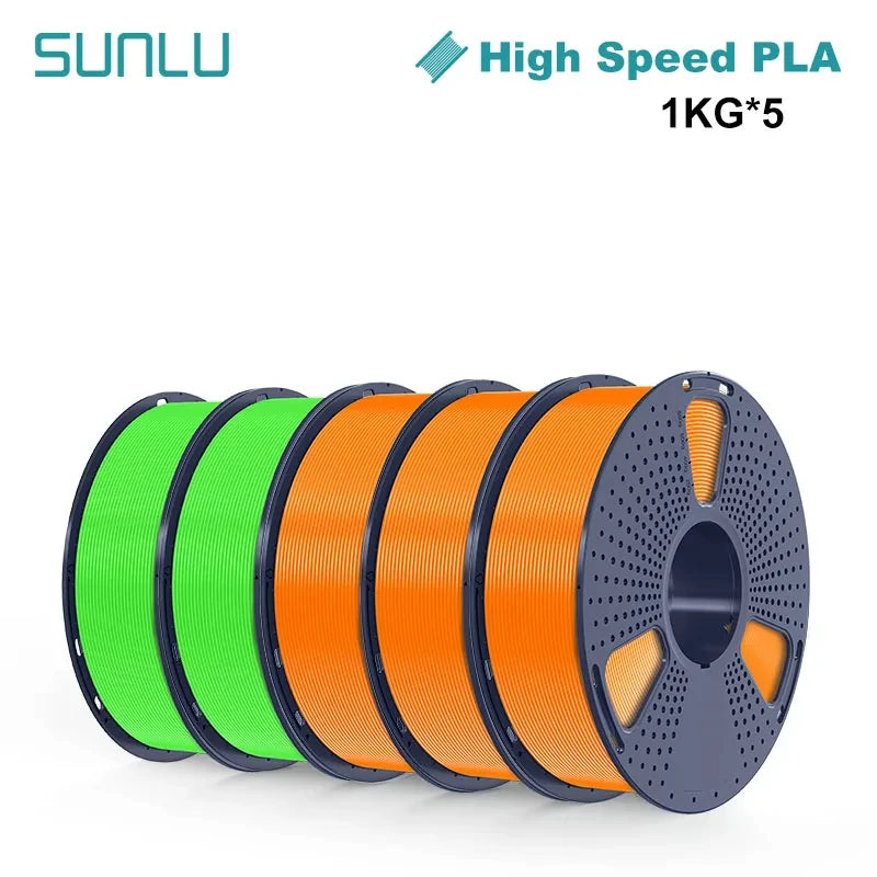 SUNLU High-speed PLA 3D Printer Filament 5KG 1KG A Roll 1.75MM Tolerances +/-0.02MM Filament Fast Shipping From EU / US