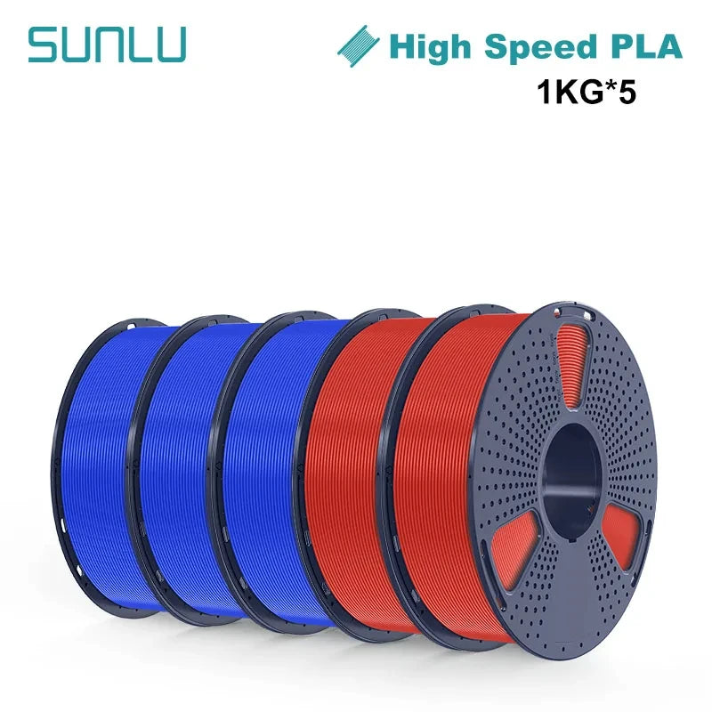 SUNLU High-speed PLA 3D Printer Filament 5KG 1KG A Roll 1.75MM Tolerances +/-0.02MM Filament Fast Shipping From EU / US