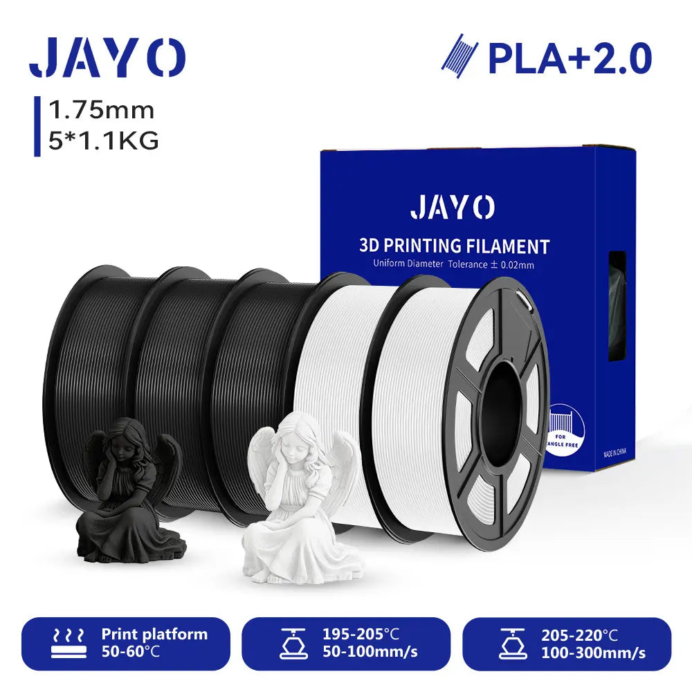 JAYO 3D PETG/PLA/PLA PLUS Printer Filament 1.75mm 5.5KG 100% No Bubble non-toxic 3D Printing Materials for 3D Printer&3D Pen