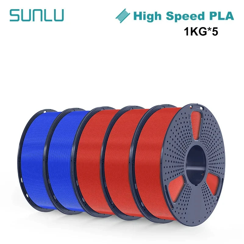 SUNLU High-speed PLA 3D Printer Filament 5KG 1KG A Roll 1.75MM Tolerances +/-0.02MM Filament Fast Shipping From EU / US