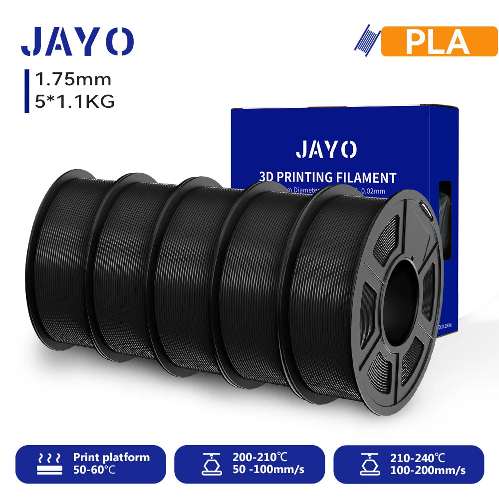 JAYO 5/10 Rolls 3D PETG/PLA/PLA+/PLA Matte Printer  Filament 1.75mm No Bubble 3D Printing Materials for 3D Printer&3D Pen