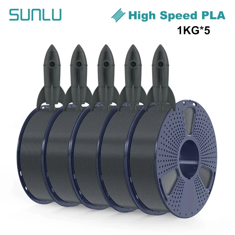 SUNLU High-speed PLA 3D Printer Filament 5KG 1KG A Roll 1.75MM Tolerances +/-0.02MM Filament Fast Shipping From EU / US