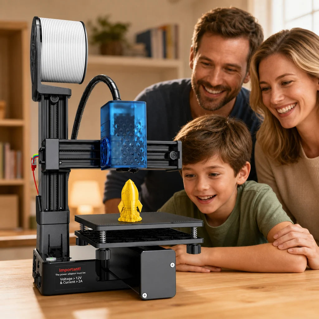 EasyThreed Entry Level Mini 3D Printer Portable Desktop 3D Printer with 100x100x100mm Build Plate Low Noise Fast Assembly for Kids Beginners Home Education DIY Printing Projects Student Use