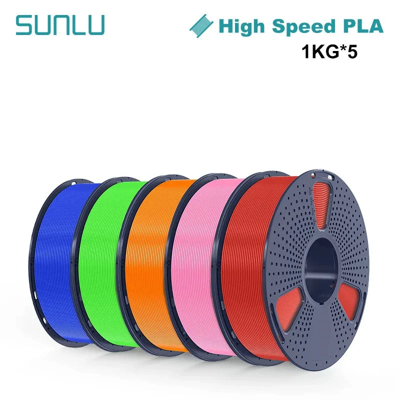 SUNLU High-speed PLA 3D Printer Filament 5KG 1KG A Roll 1.75MM Tolerances +/-0.02MM Filament Fast Shipping From EU / US