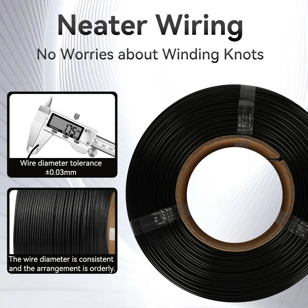 KINGROON No-Spool PLA Filament 1.75mm 10KG (22LBS) , 3D Printer Material PLA Refill For Bambu or DIY Reusable Spools, 10 Rolls