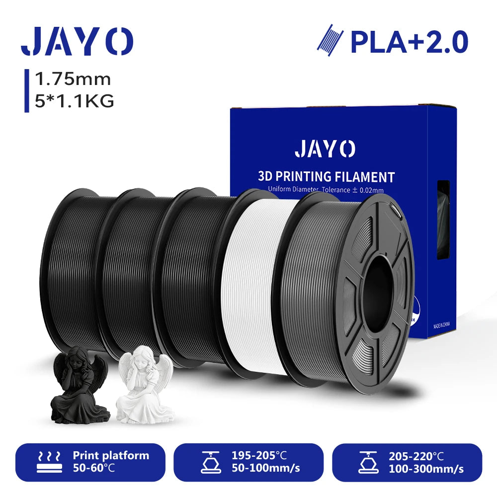 JAYO 3D PETG/PLA/PLA PLUS Printer Filament 1.75mm 5.5KG 100% No Bubble non-toxic 3D Printing Materials for 3D Printer&3D Pen
