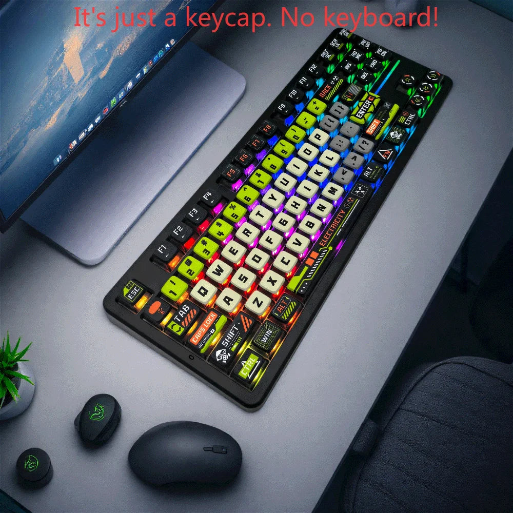 Doomsday Crossing Personalized Keycaps 125 Keys PBT+PC SAX Quad Translucent Pudding Keycaps for MX Switch Mechanical Keyboards